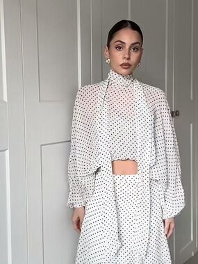 VIRAL ZARA ZW COLLECTION POLKA DOT BLOUSE